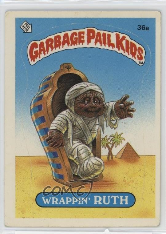 1985 Topps Garbage Pail Kids Series 1 Matte WRAPPIN' RUTH (One Star Back) 5c2