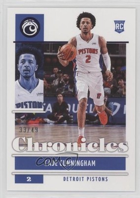 2021-22 Panini Chronicles Purple 33/49 Cade Cunningham #50 Rookie RC 1n4f