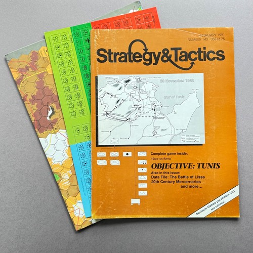 STRATEGY & TACTICS MAGAZINE #140 VG UNPUNCHED Objective Tunis WAR GAMES 1991