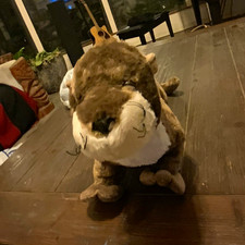 Otter Plush Stuffed Animal Toy, Brown White Soft Plush with Tail