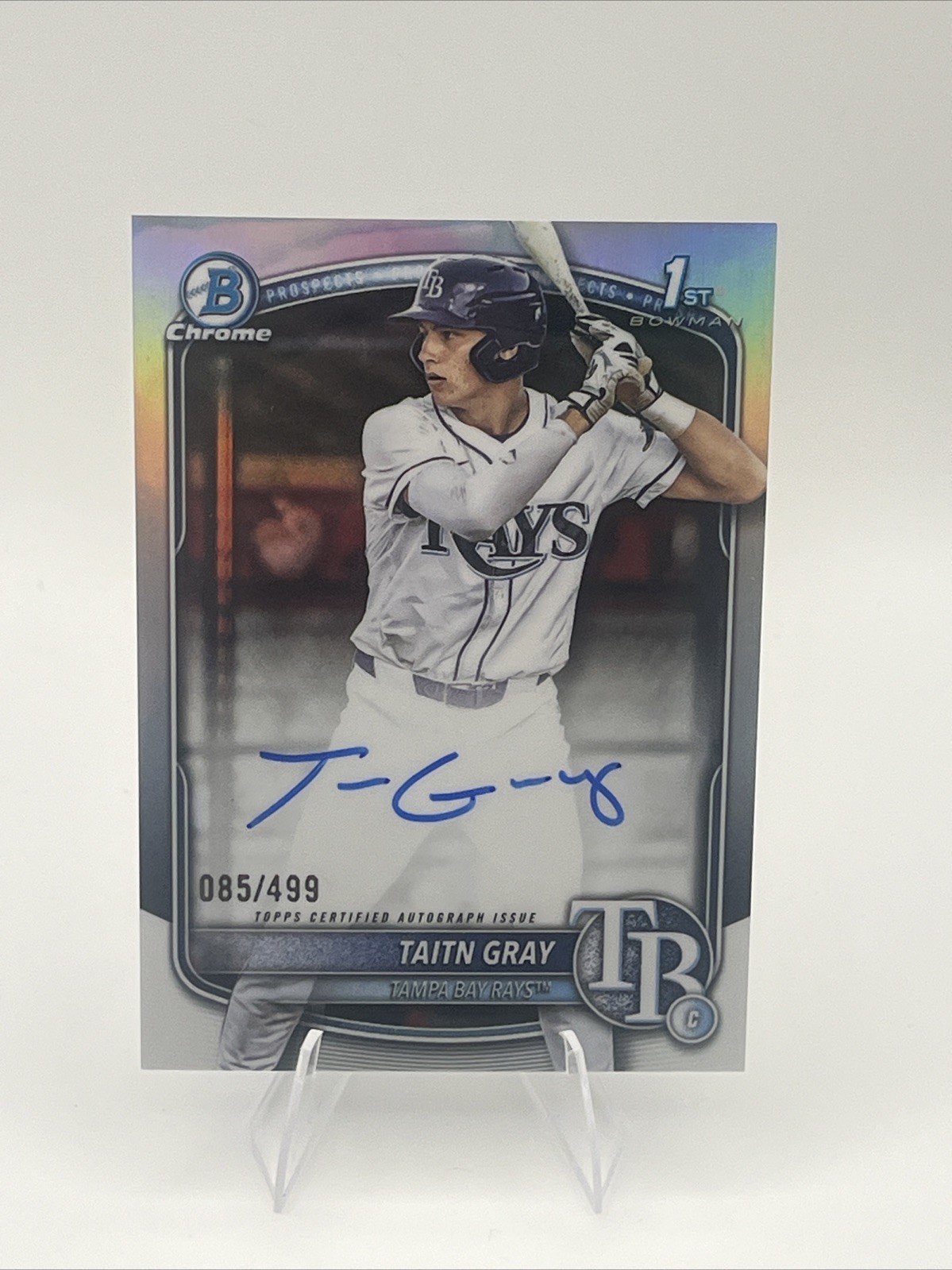 2025 Bowman Draft - Chrome Prospect Autographs Taitn Gray Refractor Auto /499