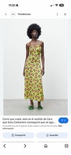Zara Yellow Green Pink Geometric Slip Maxi Dress