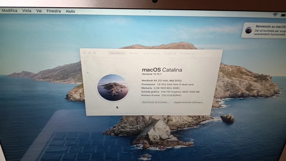 macbook air a1466 13,3" 2012 i5 4gb 128gb ssd OSX CATALINA - Immagine 3 di 4