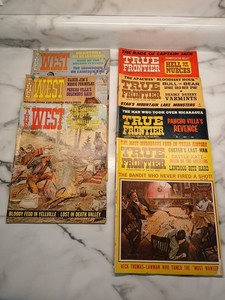TRUE FRONTIER MAGAZINE.  THE WEST, TOTAL OF 7 MAGAZINES, 1968 - 1971