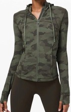 Lululemon Hooded Define Jacket Nulu Heritage 365 Camo Green Twill Size 6