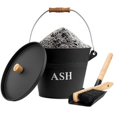 Ascheeimer mit Deckel 5 Liter, Reinigungsbürste, Schaufel,Zubehör für Kamine,...