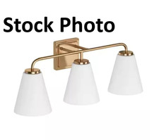 Aiwen Modern 24.02 in. 3-Light Gold Bathroom Vanity Light Fixtures Over Mirror