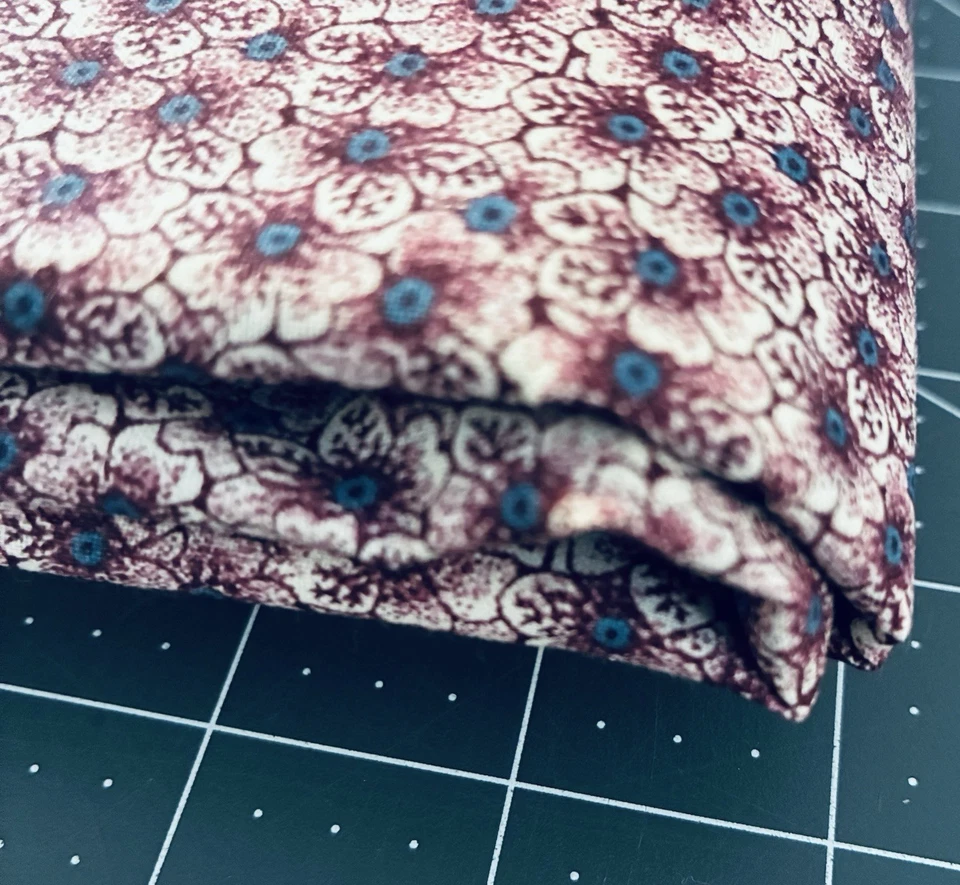 1.75 yards - General Fabrics Company Purple Blue Flowers Quilting Cotton HTF - Image 2 of 4