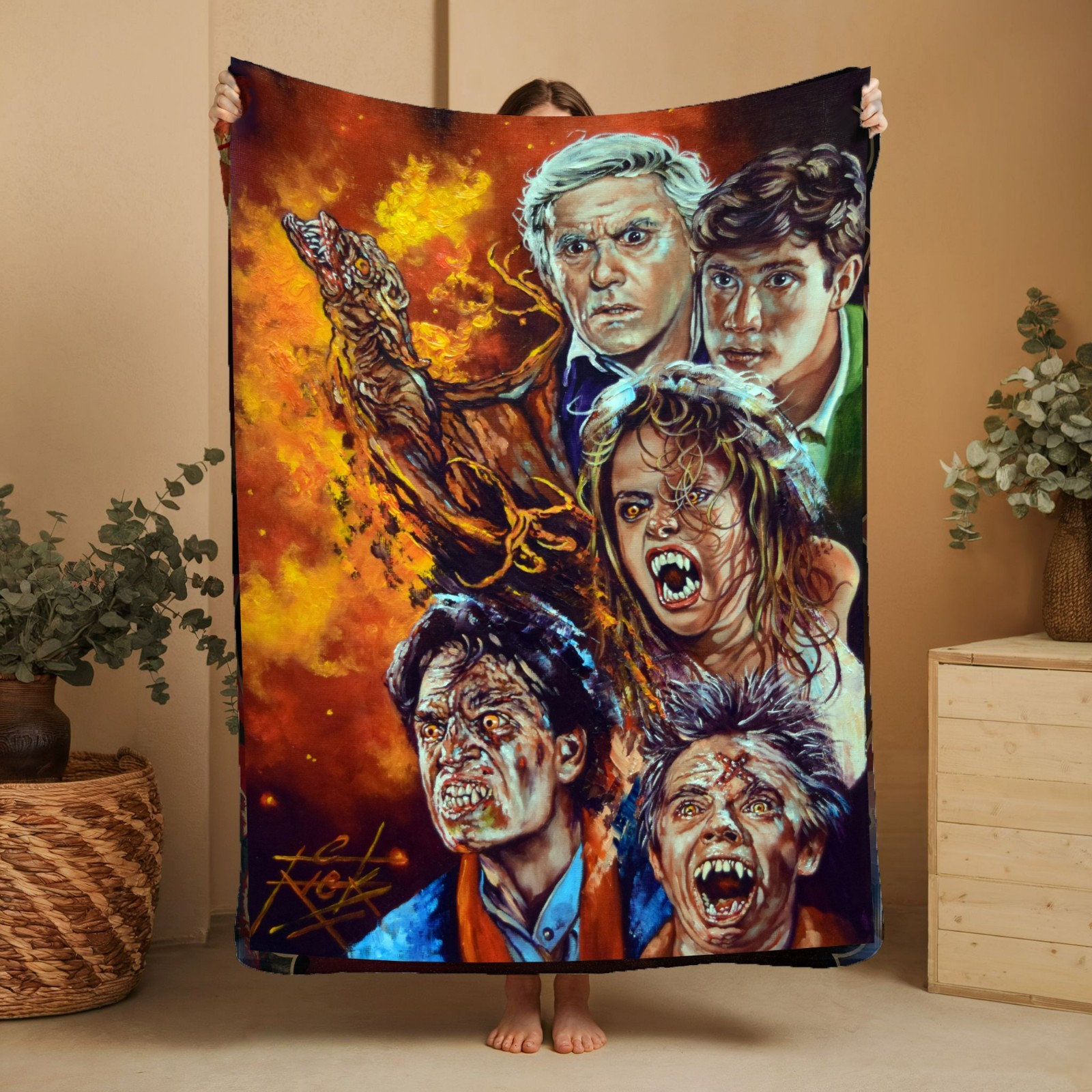 Rick Melton Fright Night - Horror Movie Blanket | Horror Fleece | Twin Duvet
