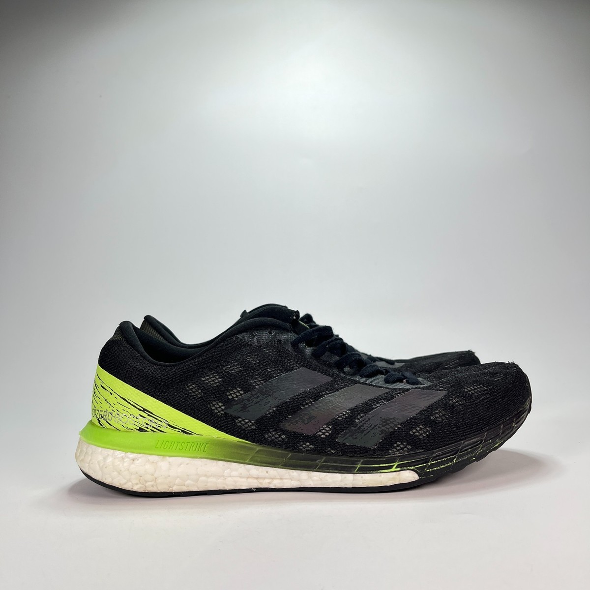 Adidas Adizero Boston 9 Black Signal Green Running Shoes EG4657