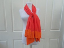 Ladies Orange on Orange Silk Long Rectangle Scarf Wrap