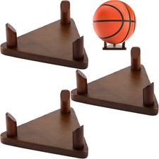 3 Pack Wooden Ball Stand Holder Display Stand for Football, Basketball, Soccer,