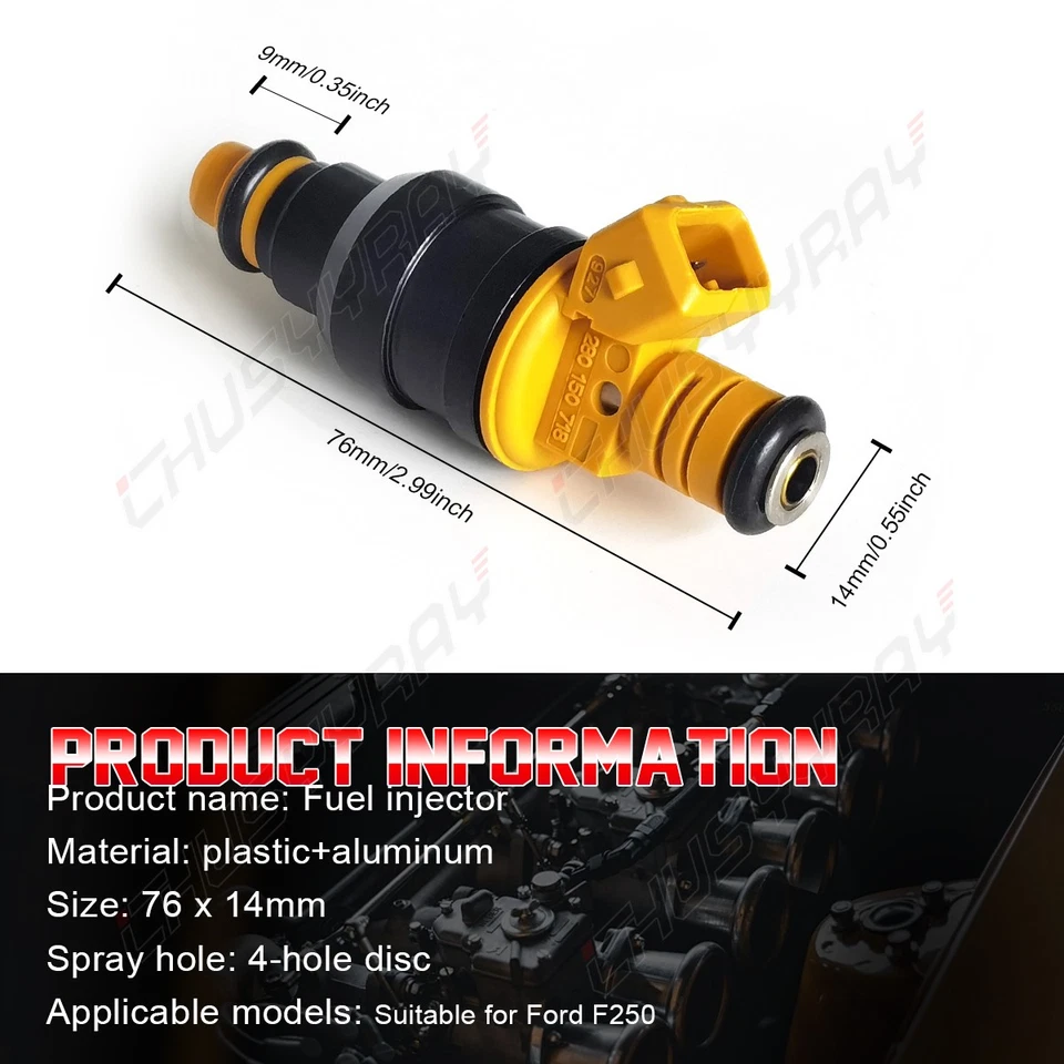 8x Inyectores de combustible de actualización originales para Ford Econoline Super Duty 1997-98 5,4 L V8 Foto 2 de 4