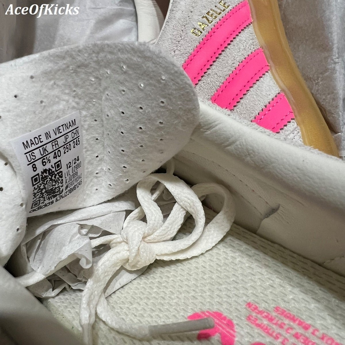 Size 8 - adidas Gazelle Indoor Off White Lucid Pink W for sale online | eBay