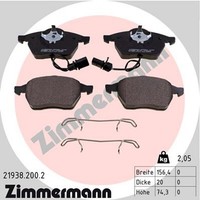 Zimmermann Bremsbelagsatz Scheibenbremse 21938.200.2 FüR C5 A6 Audi 1LT 4B2 1LE