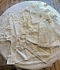 Antique Doll Or Baby Clothes Lot 13 Piece Baptism Gown Dresses Embroidered 8-12"