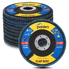 Zirconia Flap Discs 4-1/2 for Angle Grinder, 10 Pack 40 Grit 7/8" Arbor Abrasive