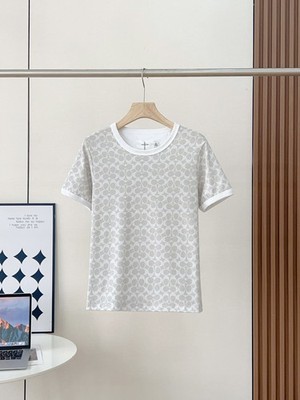 NWT COACH Women s Light gray white T Shirt Organic Cotton