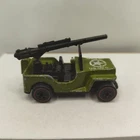 Vintage Wheels REDLINE U.S. Army Jeep Gunslinger Olive Green w/Cannon 1970
