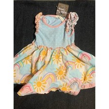 Matilda Jane Rainbow Sun Cloud Ruffle Dress Girls Size 2