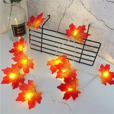 Halloween Maple Leaf String Lights LED Autumn Garland Battery USB Decor 2M 3M 6M