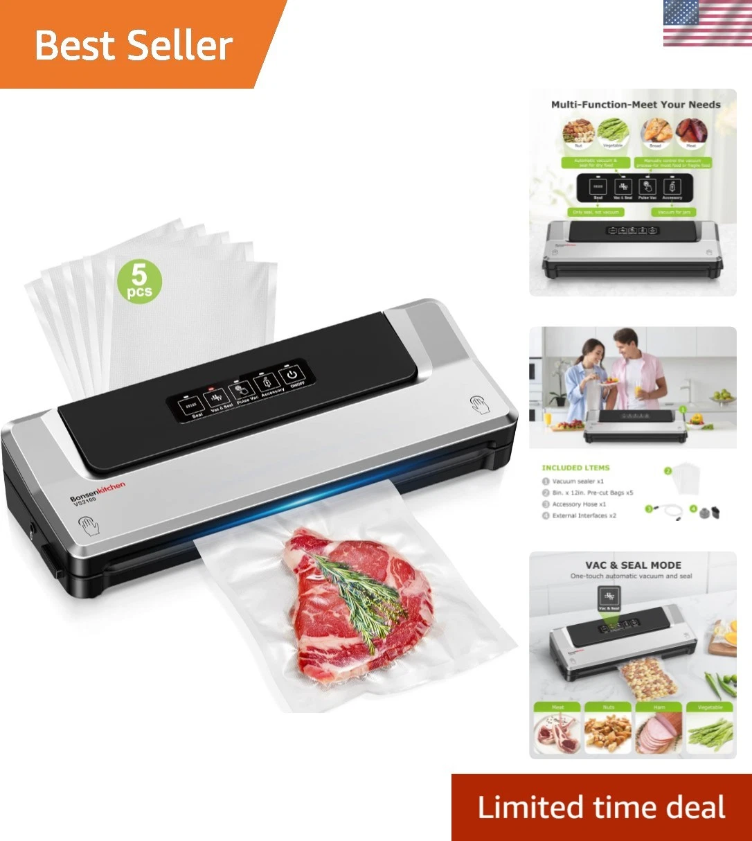 Vacuum Sealer Machine | Compact Food Sealer for Kitchen Storage & Meal Prep |...
Opens in a new wind