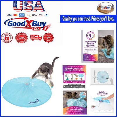 #ad Electronic Cat Toy Motion Feeder with Lights amp; Feather Wand Blue Hot Purs... $27.95