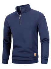 Men's Warm Turtleneck Zipper Pullover Casual Sweater Gym Fitness Sports Fun Gift