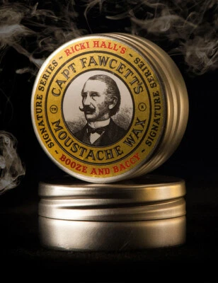 Captain Fawcett Ricki Hall Booze & Baccy Mens Moustache Wax Mustache Tash 15ml