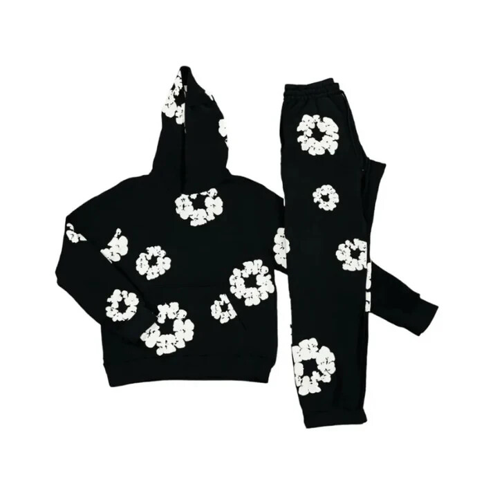 Juego de Jogging George V Paris Flora con Estampado Floral (NEGRO) Talla 3XL ¡Nuevo!