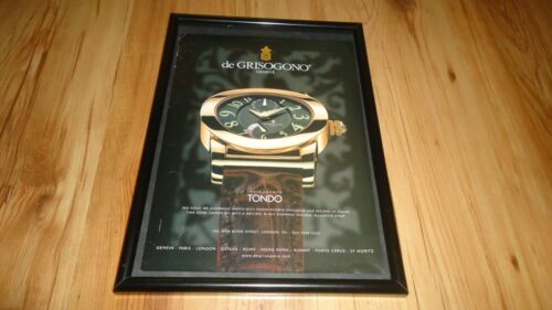 DE GRISOGONO RED GOLD AUTOMATIC WATCH-2004 framed original advert - Photo 1/1