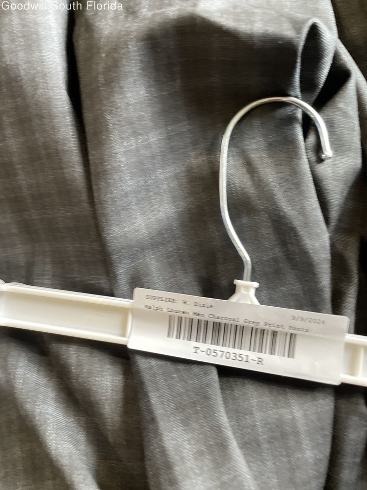 Lauren Ralph Lauren Mens Charcoal Gray Print Dress Pants Size 42W X 30L