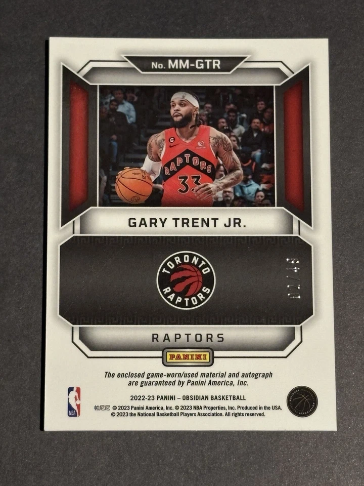 2022-23 Obsidian - Gary Trent Jr. #MM-GTR - Matrix Material Autos /49 Raptors - Image 2 of 3