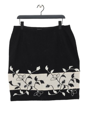 Clements Ribeiro Damen Midi Rock XL schwarz Wolle