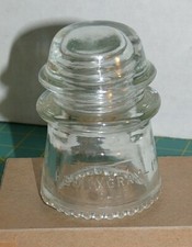 CLEAR GLASS VINTAGE GLASS HEMINGRAY # 16 INSULATORS - SET OF 3 - MADE IN USA