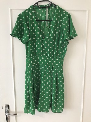 Combishort Femme Zara Vert A Pois Taille S 36