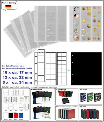 5-LOOK-323010-MÜNZHÜLLEN-NUMOH-MIX-NH33-33-Fächer-div.-Ø-17, 22,34mm-+-ZWL-S