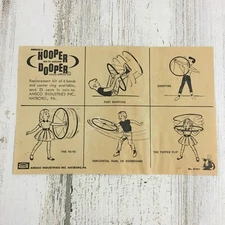 Vintage 1965 Amsco Hooper Dooper Toy INSTRUCTIONS ONLY
