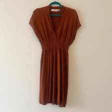 SPARROW Anthropologie brown lambswool mini dress