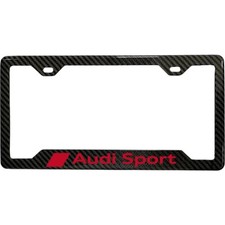 AUDI SPORT 100% REAL CARBON FIBER CAR LICENSE PLATE FRAME ZISDESIGN
