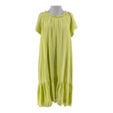 Maeve Anthropologie Women's Lime Yellow Green Selah High Low Maxi Dress Size XS