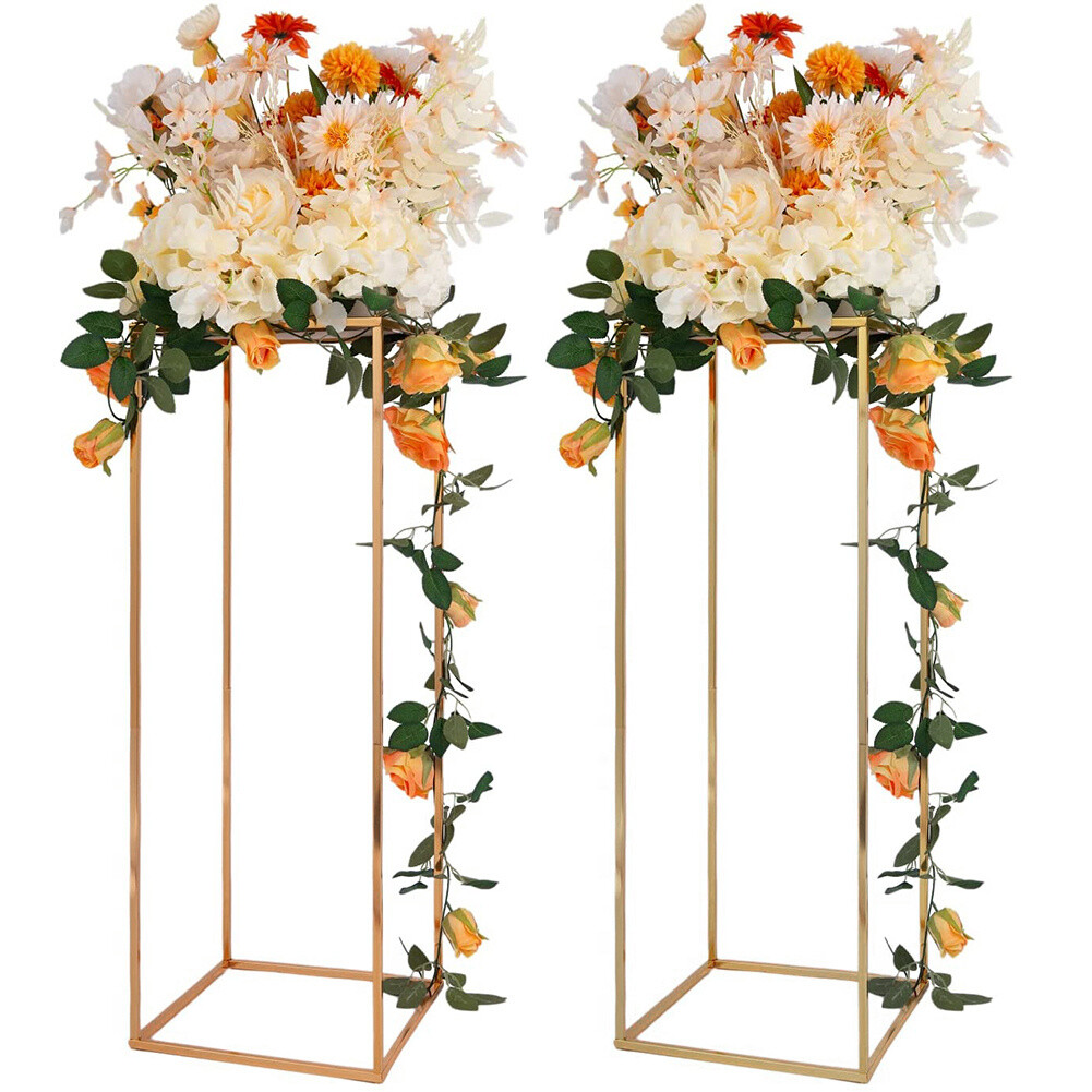 60/80cm Tall Metal Geometric Stand Flower Vase Holder Party Wedding