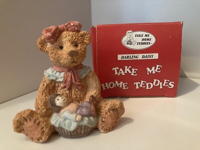 Take Me Home Teddies Darling Daisy Bear Porcelain Figurine Vintage