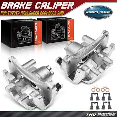 Pair Rear Brake Calipers with Bracket for Toyota Highlander 2001 2002 2003 AWD