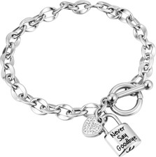 Lock Urn Bracelet for Ashes Crystal Heart Cremation Keepsake Urn Memorial Gifts