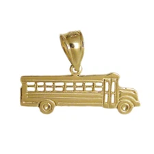 New 14k Gold School Bus Pendant/Charm