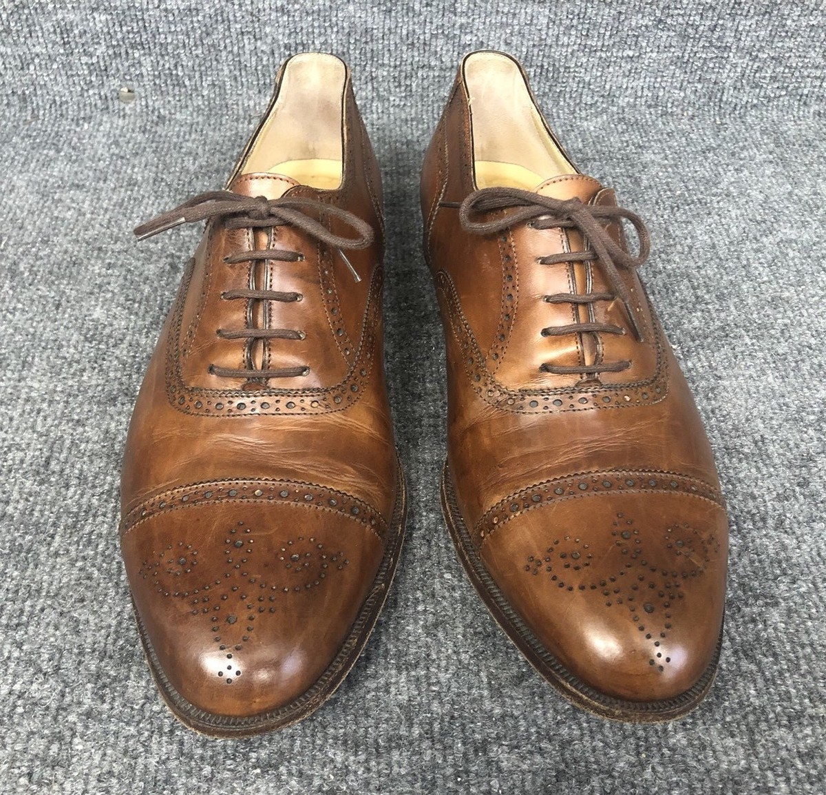 Cole Haan Mens Sz 11D Brown Leather Cap Toe Oxfords Dress  display picture 1