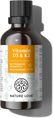 Vitamin D3 + K2 (50ml) - Hoch bioverfügbar durch Original K2VITAL  99,7%