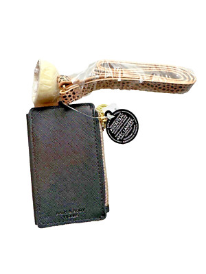 NEW Bath & Body Works PocketBac Lanyard Card Holder Mirror Coin Cheetah Leopard