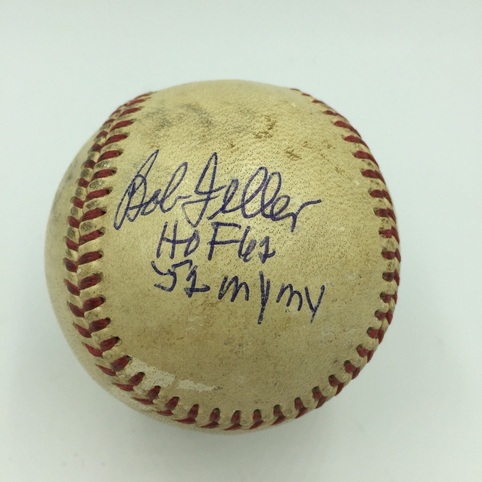 1952 Bob Feller Signed Inscribed "My My" American League Baseball With JSA COA 